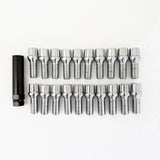 Spline Drive Lug Bolts M14x1.50 24mm – 60° Conical Seat (20 Pack + Key) – Chrome