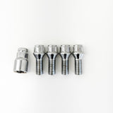 Lug Bolt Locks M12x1.25 28mm – 60° Conical Seat (Set of 4 + Key) – Chrome
