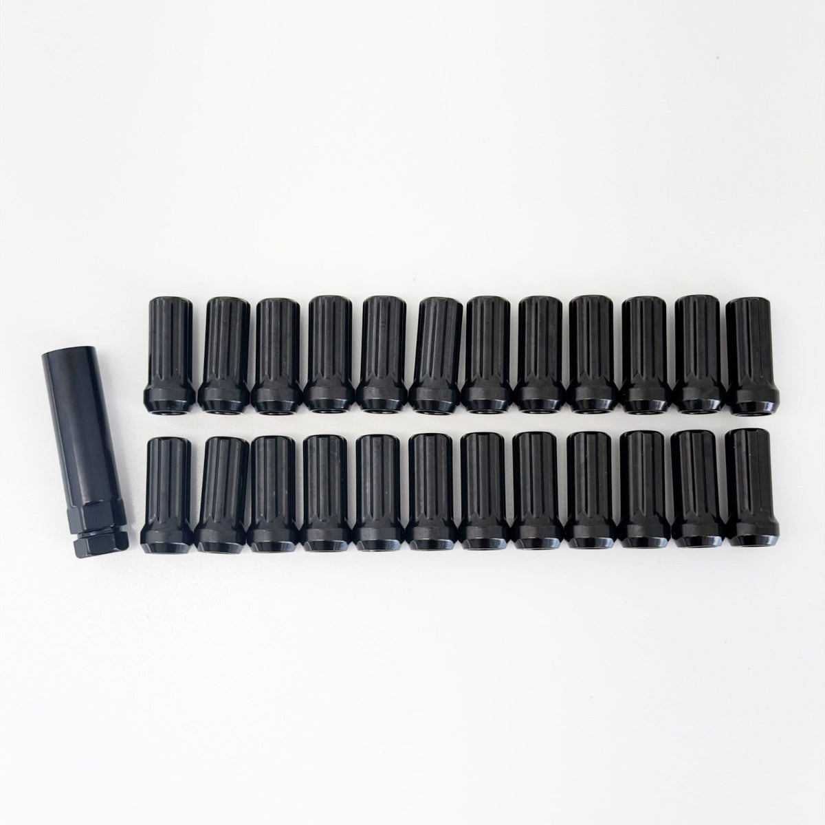 Truck Spline Lug Nuts M14x1.50 – 60° Conical Acorn (24 Pack + Key) – Black view 5