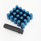 Tuner Spline Lug Nuts M12x1.25 – 60° Conical Acorn (20 Pack + Key) – Blue view 3