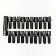 Spline Drive Lug Bolts M14x1.50 32mm – 60° Conical Seat (20 Pack + Key) – Black