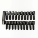 Spline Drive Lug Bolts M14x1.50 32mm – 60° Conical Seat (20 Pack + Key) – Black