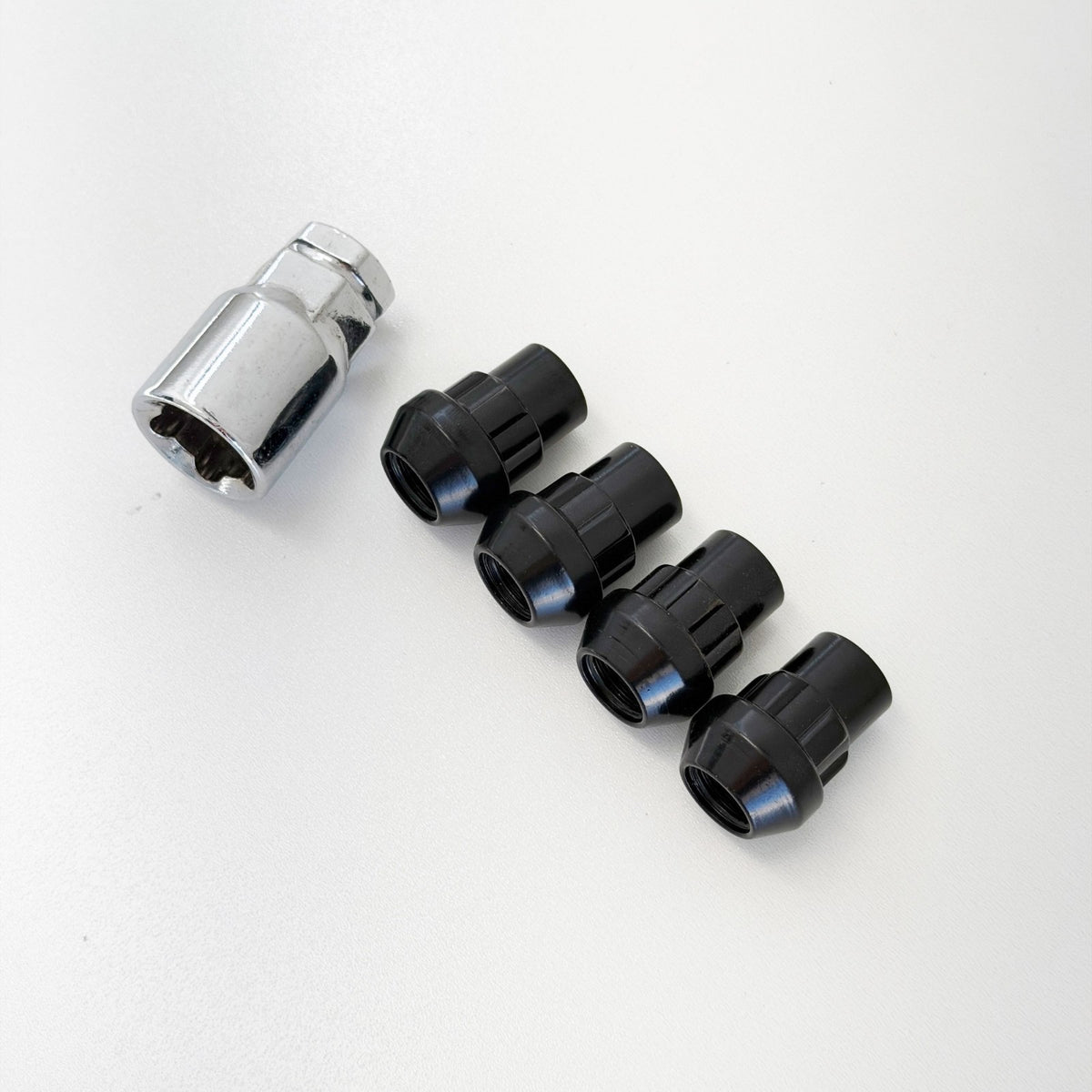 Lug Nut Locks 1/2"-20 – 60° Conical Acorn (Set of 4 + Key) – Black view 2