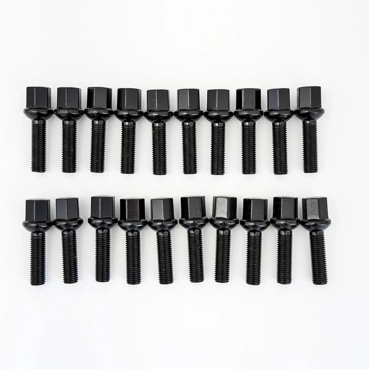 Lug Bolts M14x1.50 24mm – R12 Ball Seat, 17mm Hex (20 Pack) – Black view 4
