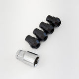 Lug Nut Locks 1/2"-20 – 60° Conical Acorn (Set of 4 + Key) – Black view 4