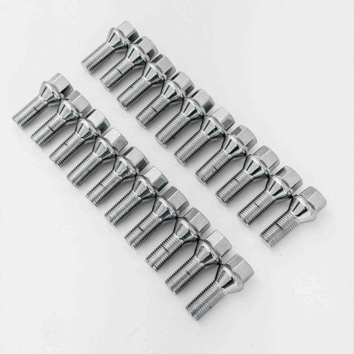 Lug Bolts M14x1.25 33mm – 60° Conical Seat, 17mm Hex (20 Pack) – Chrome