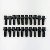 Lug Bolts M15x1.25 30mm – 60° Conical Seat, 17mm Hex (20 Pack) – Black view 5