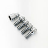 Lug Bolt Locks M12x1.50 28mm – 60° Conical Seat (Set of 4 + Key) – Chrome view 3