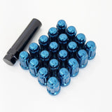 Tuner Spline Lug Nuts M12x1.50 – 60° Conical Acorn (20 Pack + Key) – Blue view 2