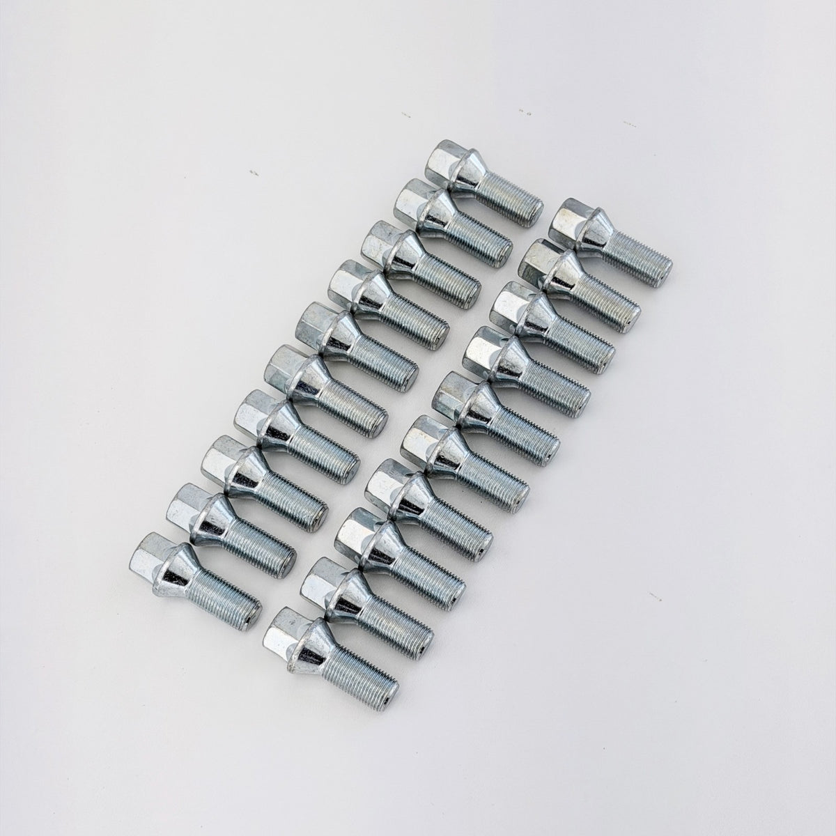 Bimecc Lug Bolts M14x1.50 27mm – 60° Conical Seat, 17mm Hex, Zinc (20 Pack) – Zinc