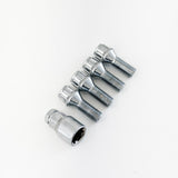 Lug Bolt Locks M12x1.25 28mm – 60° Conical Seat (Set of 4 + Key) – Chrome view 3