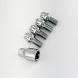 Lug Bolt Locks M14x1.50 28mm – R12 Ball Seat (Set of 4 + Key) – Chrome view 2