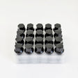Lug Bolts M15x1.25 50mm – 60° Conical Seat, 17mm Hex (20 Pack) – Black