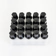 Lug Bolts M12x1.50 45mm – R12 Ball Seat, 17mm Hex (20 Pack) – Black