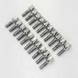 Lug Bolts M14x1.50 28mm – R12 Ball Seat, 17mm Hex (20 Pack) – Chrome