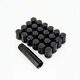 Short Truck Spline Lug Nuts 1/2"-20 – 60° Conical Acorn (24 Pack + Key) – Black view 3