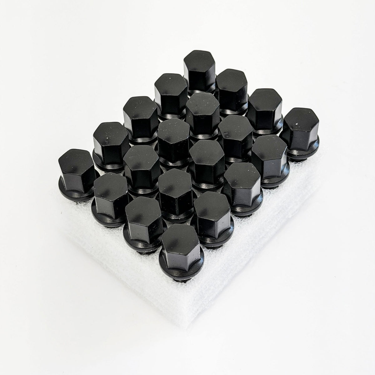 Lug Bolts M12x1.50 55mm – R12 Ball Seat, 17mm Hex (20 Pack) – Black