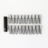 Spline Drive Lug Bolts M14x1.25 40mm – 60° Conical Seat (20 Pack + Key) – Chrome