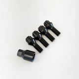 Lug Bolt Locks M14x1.50 24mm – 60° Conical Seat (Set of 4 + Key) – Black view 2