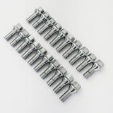 Lug Bolts M15x1.25 50mm – 60° Conical Seat, 17mm Hex (20 Pack) – Chrome