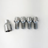 Lug Bolt Locks M14x1.50 24mm – R12 Ball Seat (Set of 4 + Key) – Chrome