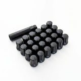 Short Truck Spline Lug Nuts 1/2"-20 – 60° Conical Acorn (24 Pack + Key) – Black view 4