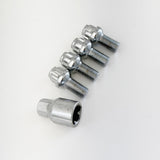 Lug Bolt Locks M14x1.50 40mm – R12 Ball Seat (Set of 4 + Key) – Chrome view 3