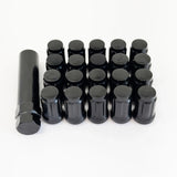 Tuner Spline Lug Nuts 1/2"-20 – 60° Conical Acorn (20 Pack + Key) – Black view 3