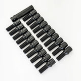Spline Drive Lug Bolts M14x1.25 40mm – 60° Conical Seat (20 Pack + Key) – Black