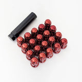 Tuner Spline Lug Nuts M12x1.50 – 60° Conical Acorn (20 Pack + Key) – Red view 3