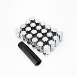 Short Truck Spline Lug Nuts M14x1.50 – 60° Conical Acorn (24 Pack + Key) – Chrome view 3
