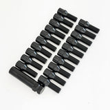 Spline Drive Lug Bolts M12x1.50 45mm – 60° Conical Seat (20 Pack + Key) – Black