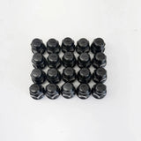 Bulge Acorn Lug Nuts M12x1.50 – 60° Conical Seat, 3/4" Hex (20 Pack) – Black view 3
