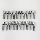 Lug Bolts M14x1.50 45mm – R12 Ball Seat, 17mm Hex (20 Pack) – Chrome