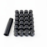 Short Truck Spline Lug Nuts M14x1.50 – 60° Conical Acorn (24 Pack + Key) – Black view 4