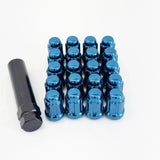 Tuner Spline Lug Nuts M12x1.50 – 60° Conical Acorn (20 Pack + Key) – Blue