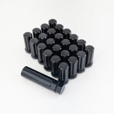Truck Spline Lug Nuts 1/2"-20 – 60° Conical Acorn (24 Pack + Key) – Black