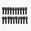 Lug Bolts M12x1.50 60mm – R12 Ball Seat, 17mm Hex (20 Pack) – Black