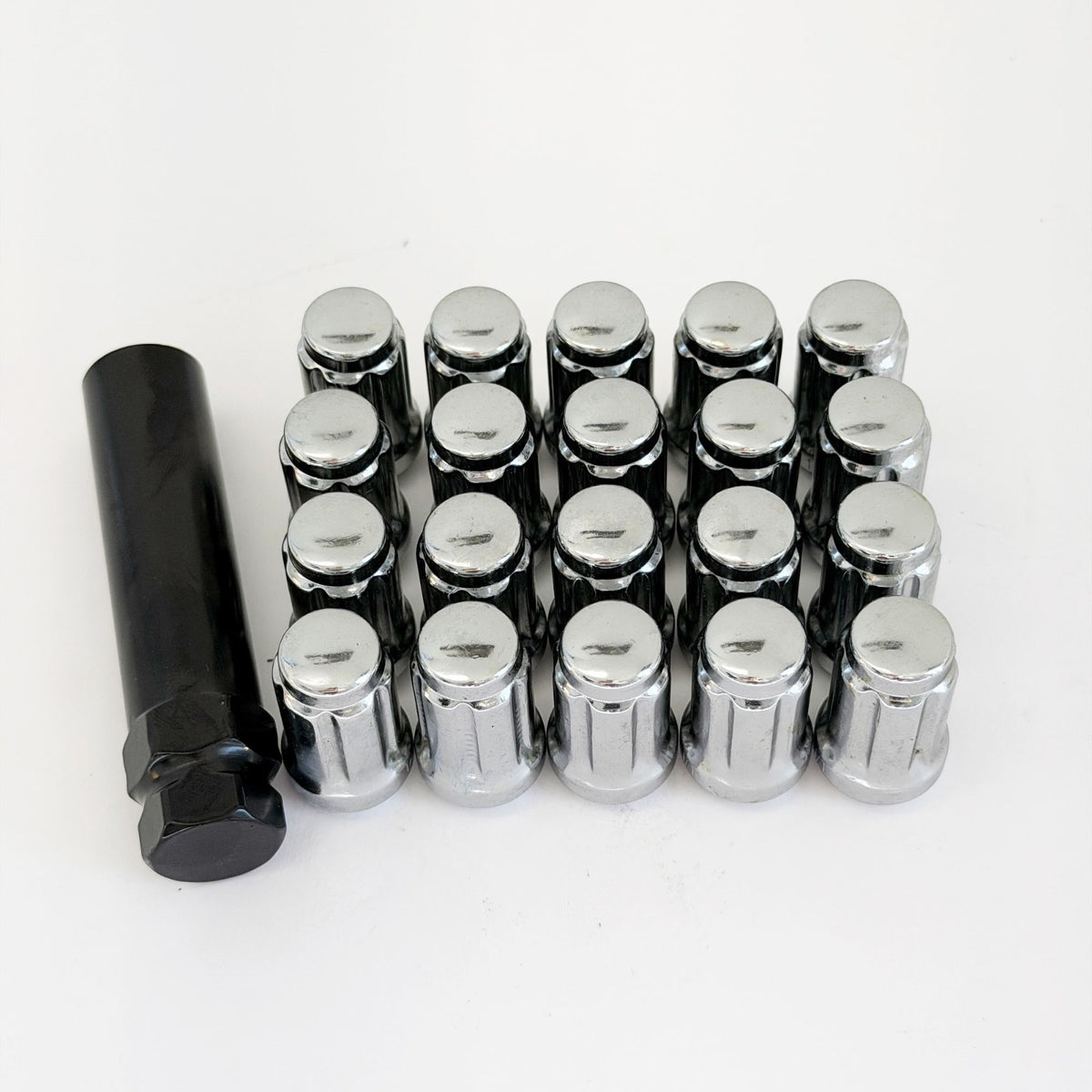 Tuner Spline Lug Nuts M14x1.50 – 60° Conical Acorn (20 Pack + Key) – Chrome view 3