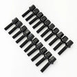 Lug Bolts M14x1.50 28mm – R12 Ball Seat, 17mm Hex (20 Pack) – Black