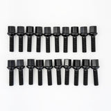Lug Bolts M15x1.25 40mm – R12 Ball Seat, 17mm Hex (20 Pack) – Black