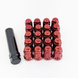 Tuner Spline Lug Nuts 1/2"-20 – 60° Conical Acorn (20 Pack + Key) – Red view 2