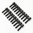 Lug Bolts M14x1.50 50mm – R12 Ball Seat, 17mm Hex (20 Pack) – Black