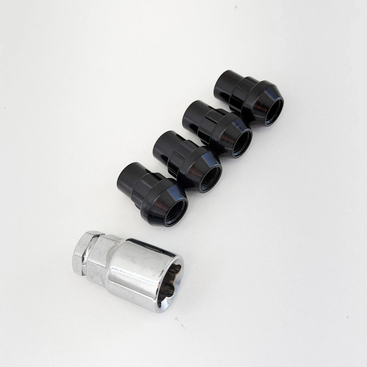 Lug Nut Locks M12x1.25 – 60° Conical Acorn (Set of 4 + Key) – Black view 2