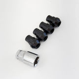 Lug Nut Locks M12x1.25 – 60° Conical Acorn (Set of 4 + Key) – Black view 2