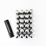 Truck Spline Lug Nuts 1/2"-20 – 60° Conical Acorn (24 Pack + Key) – Chrome view 3