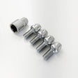 Lug Bolt Locks M14x1.50 28mm – R12 Ball Seat (Set of 4 + Key) – Chrome