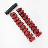 Tuner Spline Lug Nuts M12x1.50 – 60° Conical Acorn (20 Pack + Key) – Red view 2