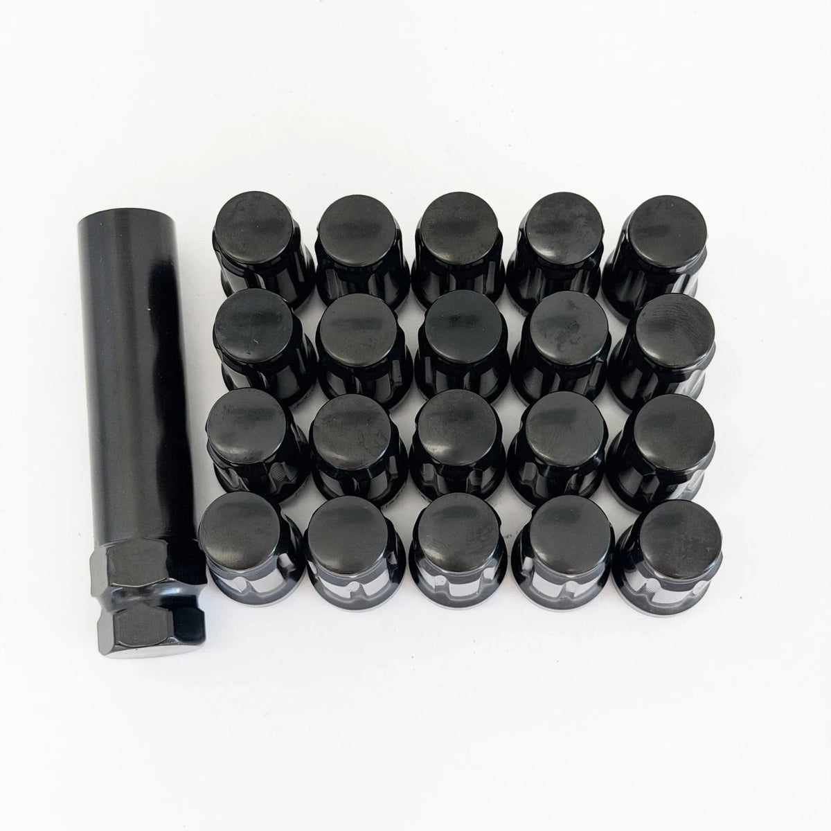 Tuner Spline Lug Nuts M12x1.50 – 60° Conical Acorn (20 Pack + Key) – Black view 2