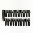 Spline Drive Lug Bolts M14x1.50 28mm – 60° Conical Seat (20 Pack + Key) – Black